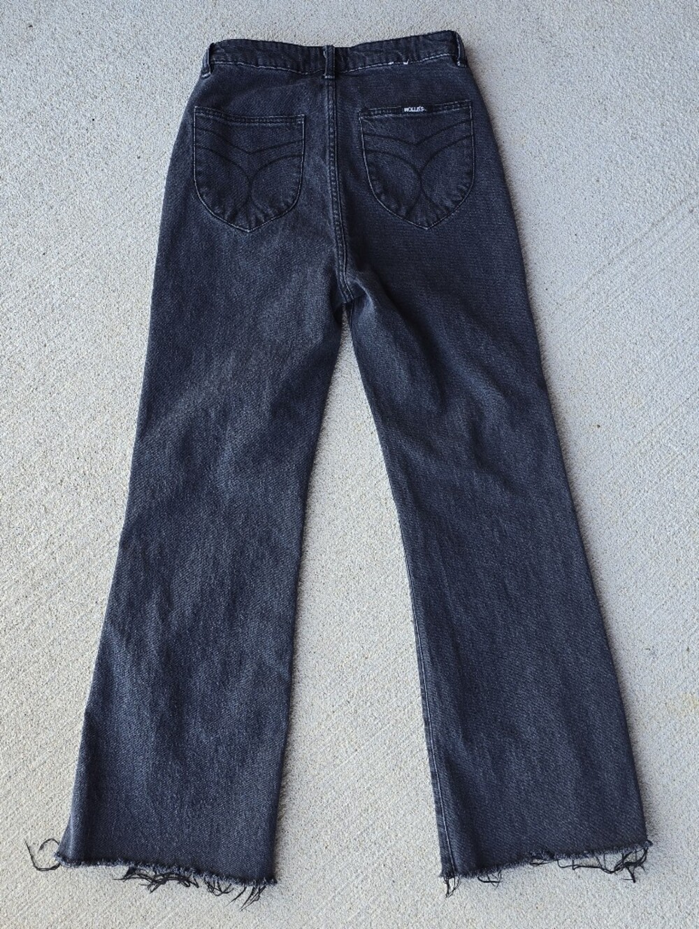 Rolla's Eastcoast Crop Flare Washed Black High-Rise Denim Jeans Size 27 - Picture 9 of 10